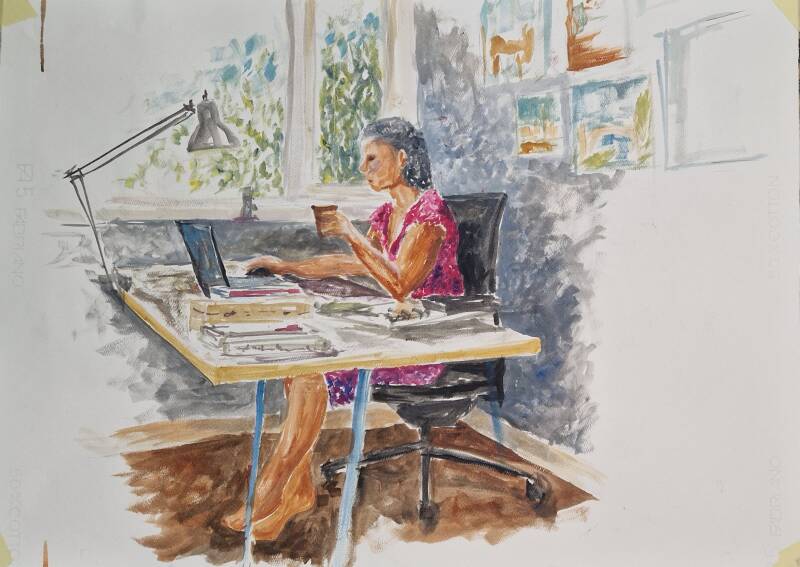 'working sketch'  cobra op papier 70*50