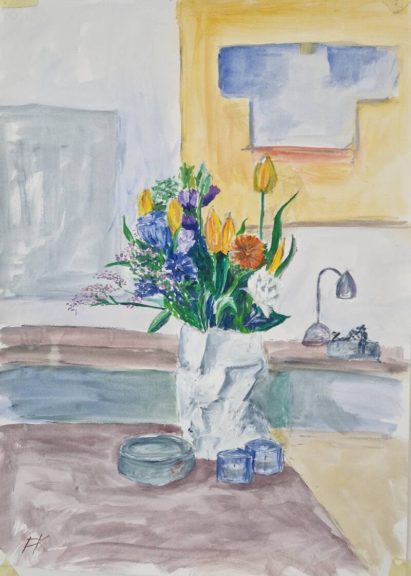 'spring bouquet' acryl op papier 50*70
