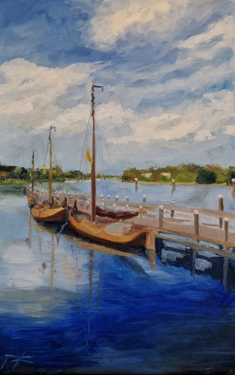 'the locks at Veere' olie  op canvas 60*40