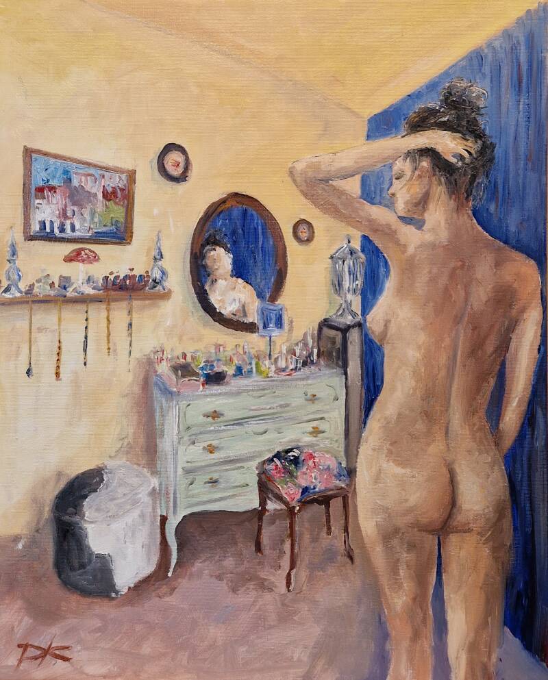 'dressingtable 1' olie op canvas 50*40