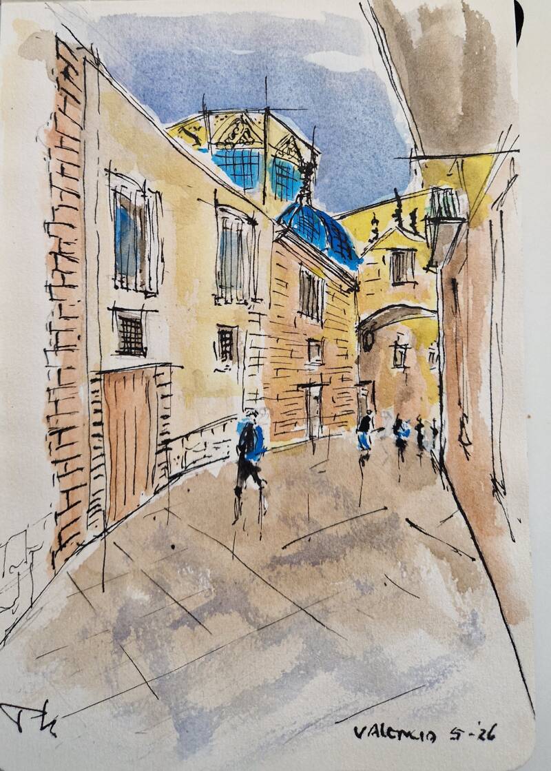 'Valencia  3'  aquarel op papier 20*14