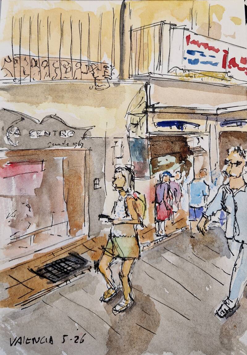 'Valencia  2'  aquarel op papier 20*14