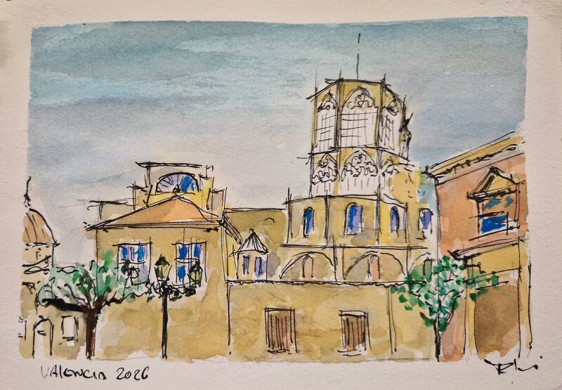 'Valencia 1'  aquarel op papier 20*14