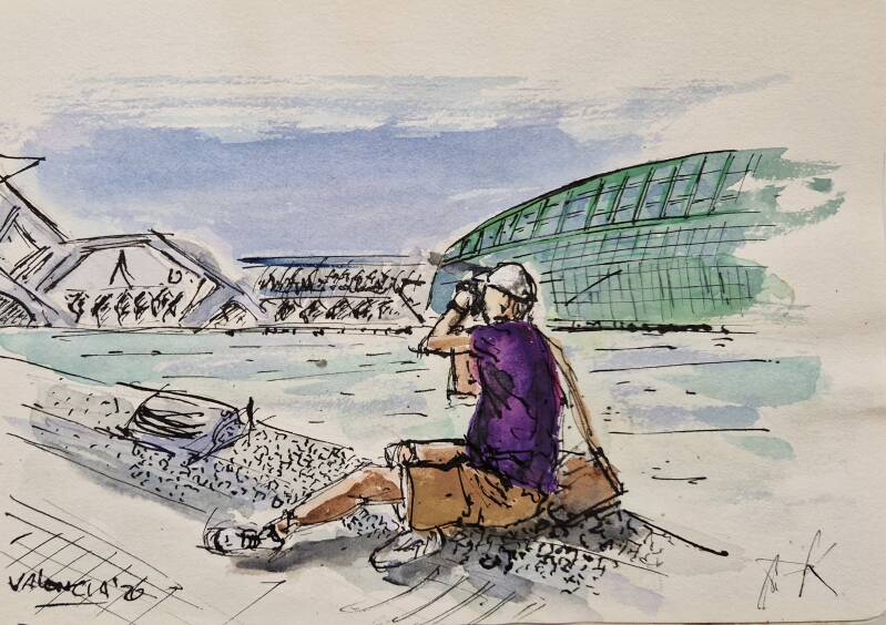 'Valencia 4' aquarel op papier 20*14