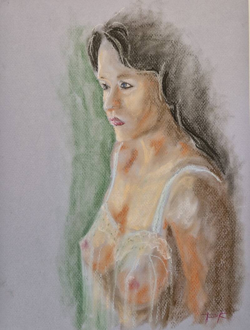 'just a girl 3' conté op papier 24*30