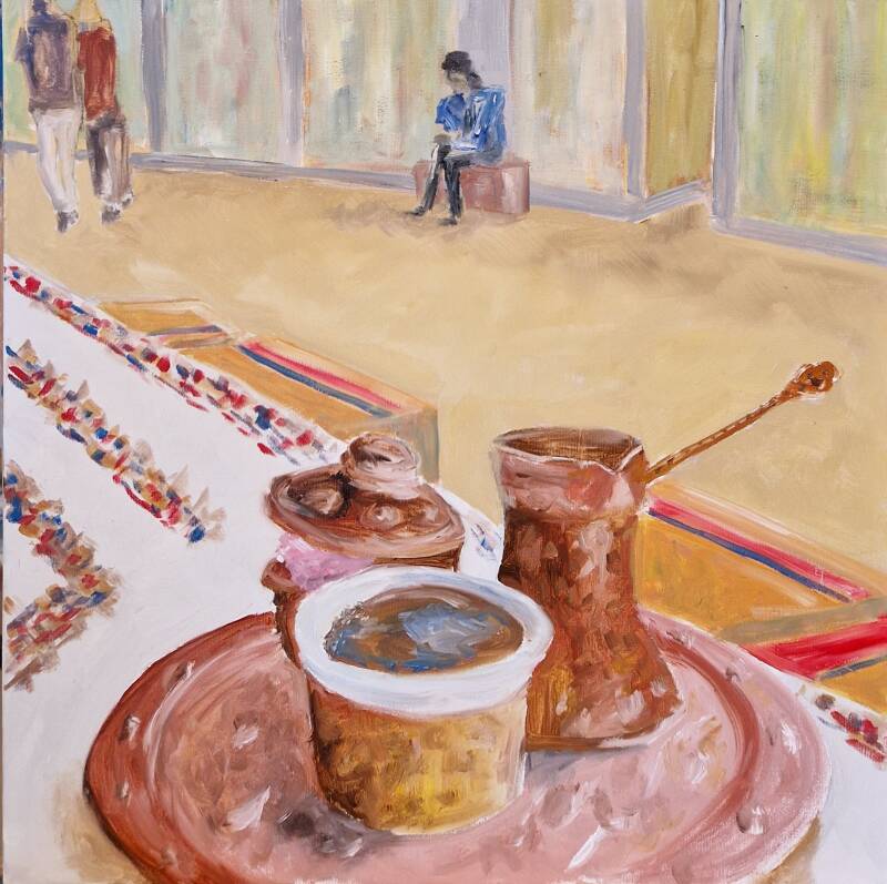koffie - een cultuur van genieten 2- olie op canvas - 50*50