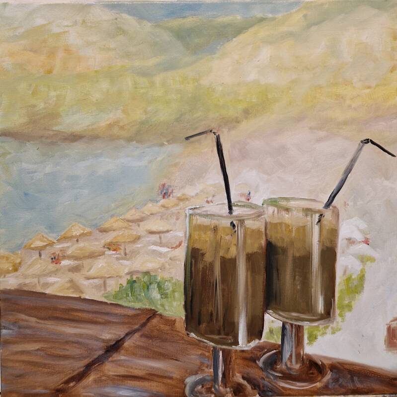 koffie - een cultuur van genieten 4- olie op canvas - 50*50