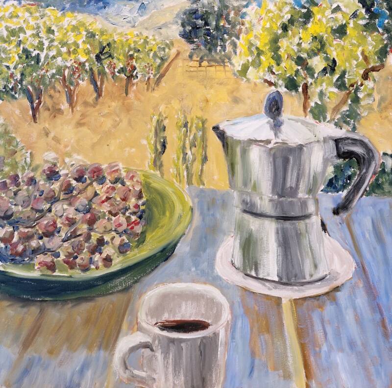 koffie - een cultuur van genieten 5- olie op canvas - 50*50