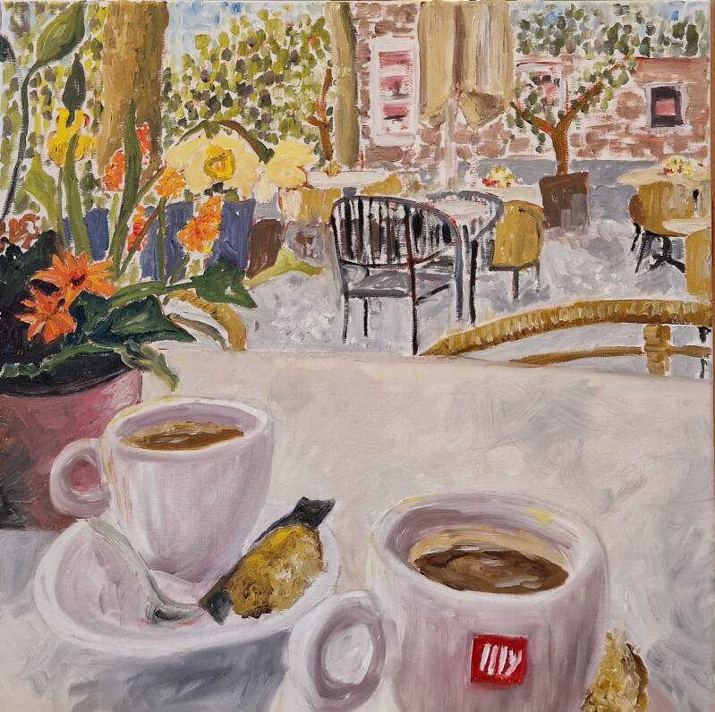 koffie - een cultuur van genieten 6- olie op canvas - 50*50