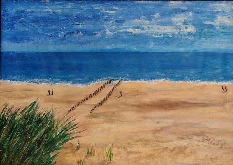 ; duinovergang 1-2 L' acryl op papier 50*70