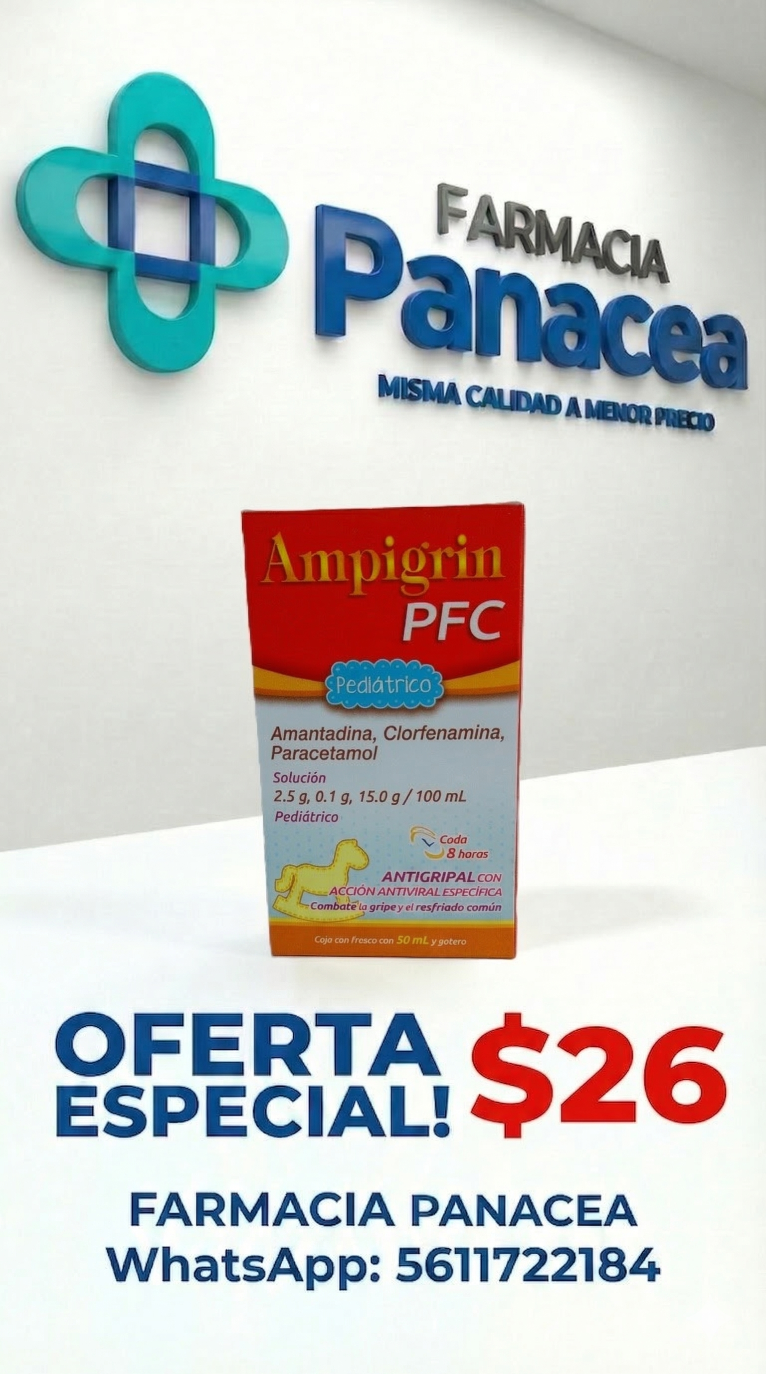 AMANTADINA, CLORFENAMINA, PARACETAMOL 2.5 g/0.1 g/100 ml
