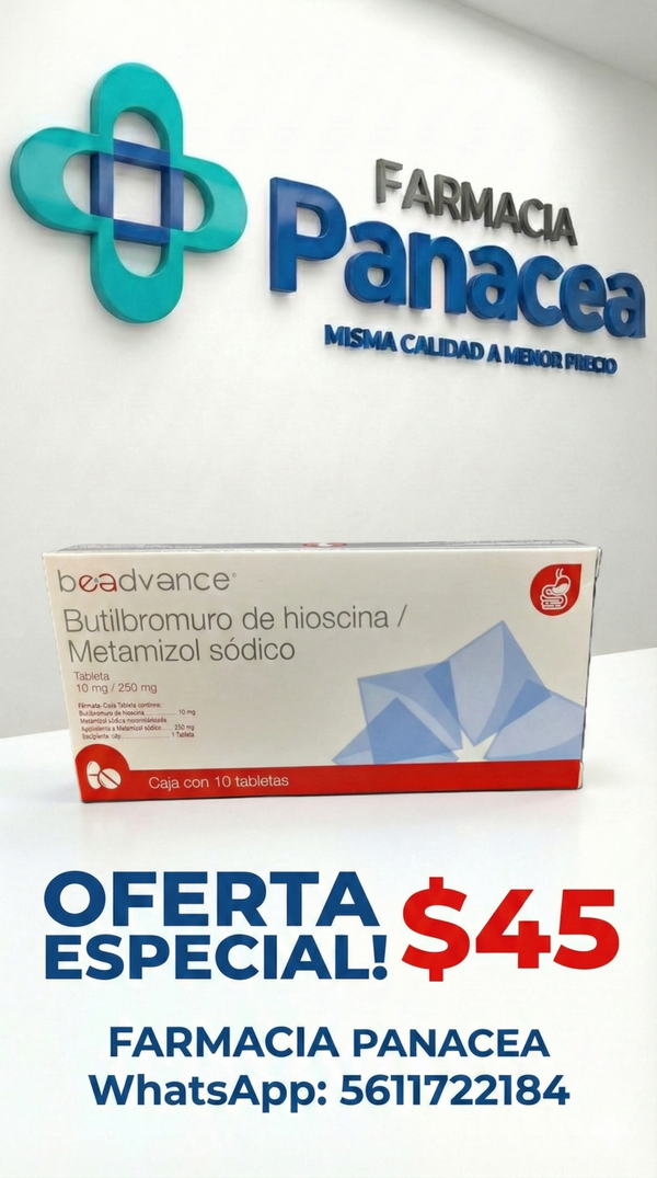 BUTILBROMURO DE HIOSCINA, METAMIZOL SODICO 10 mg/250 mg