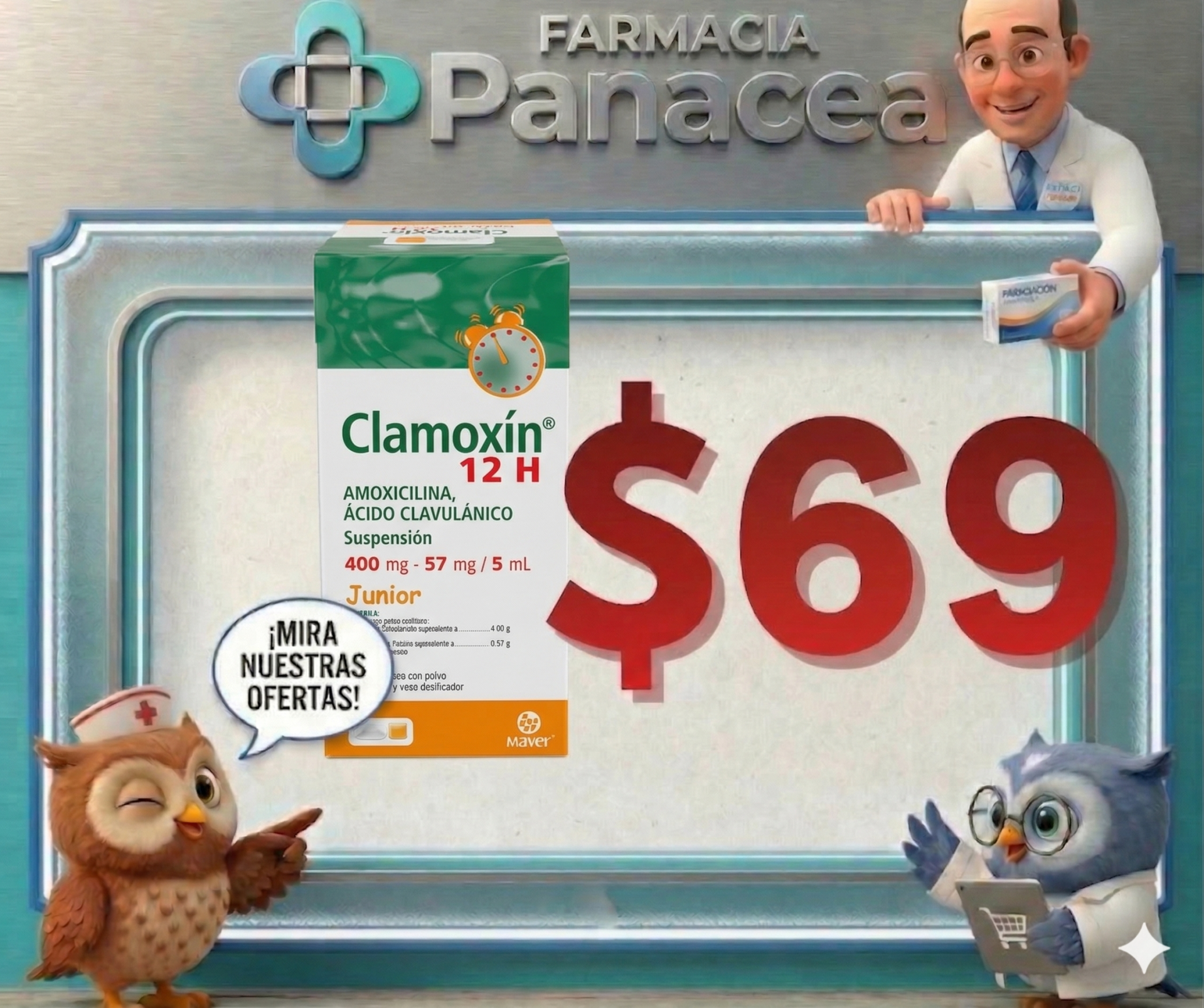 AMOXICILINA, ÁCIDO CLAVULÁNICO 400 mg/57 mg/5 ml