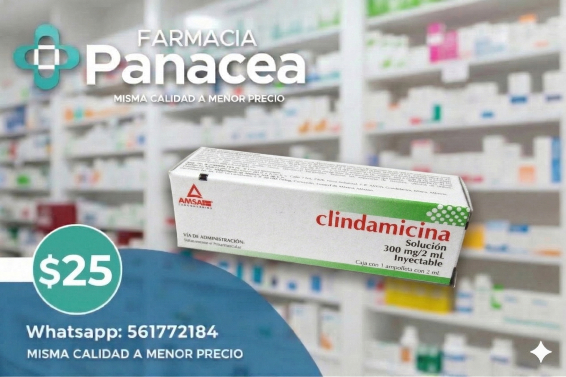 CLINDAMICINA 300 mg, 2 ml