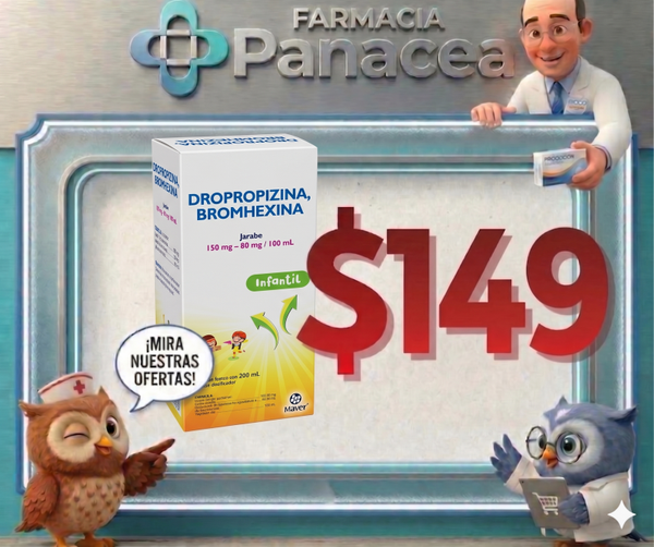 DROPROPIZINA, BROMHEXINA 150 mg/80 mg/100 ml