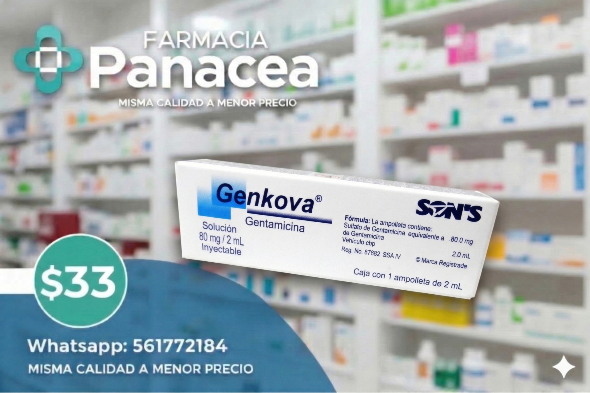 GENTAMICINA 80 mg, 2 ml