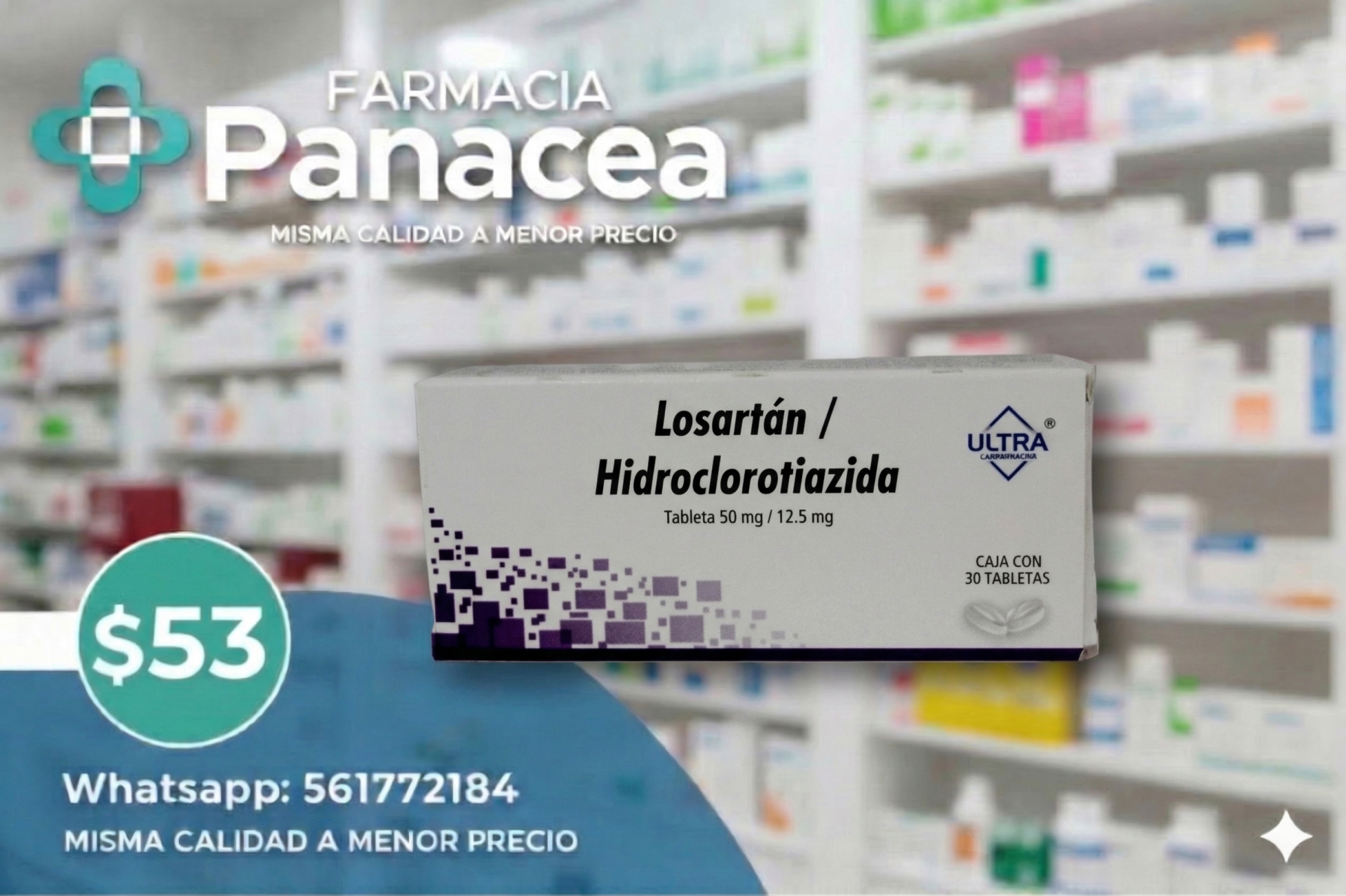 LOSARTÁN, HIDROCLOROTIAZIDA 50 mg/12.5 mg