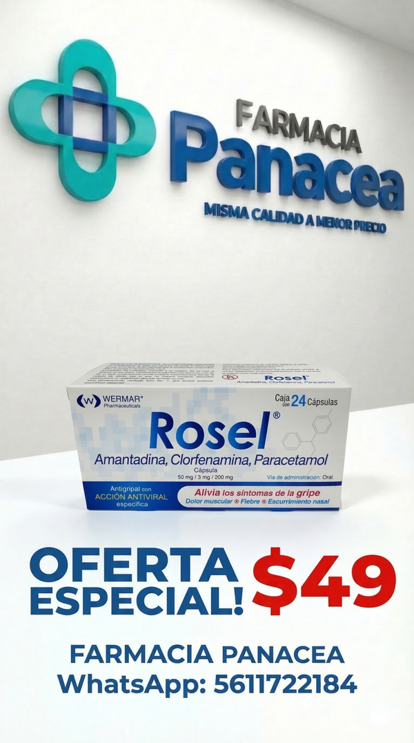AMANTADINA, CLORFENAMINA, PARACETAMOL 50 mg/3 mg/200 mg