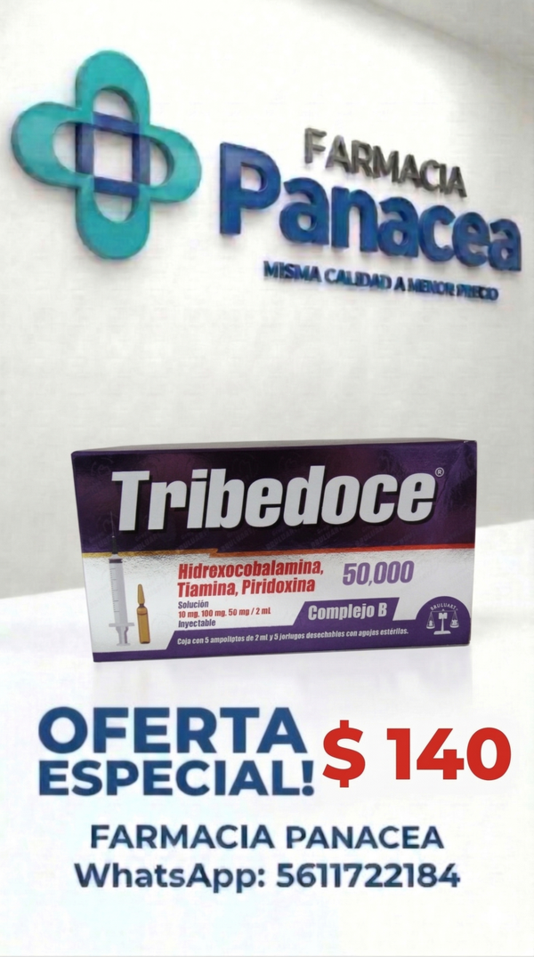 TRIBEDOCE COMPLEJO B 100 mg/5 mg/50 mcg