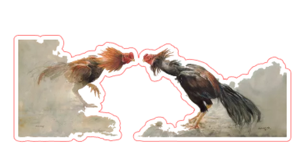 GALLOS PELEANDO VYNIL STICKER