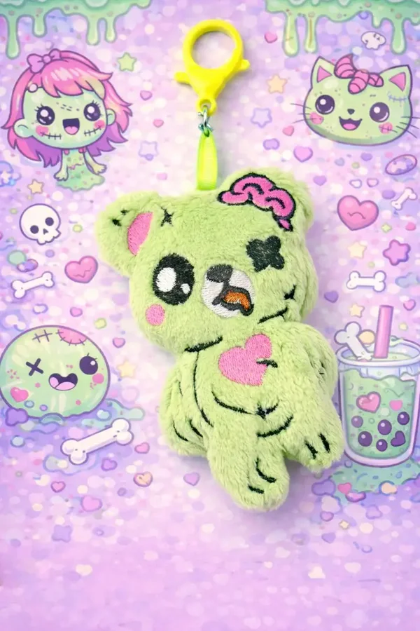 🧸🧟‍♂️✨ Porte-clé Ours Zombie Kawaii 💜💀