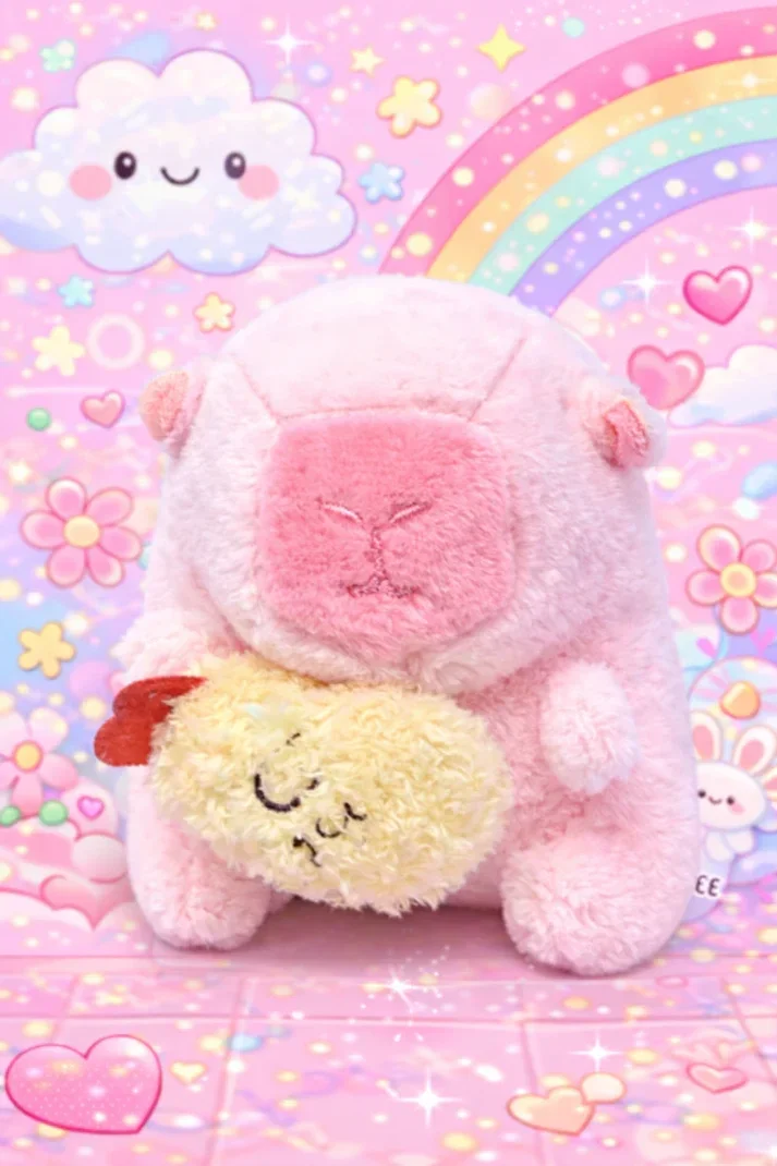 Porte-clé bébé capybara rose