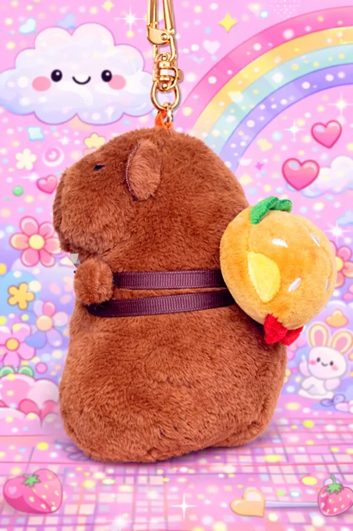 Porte-clé capybara sac à dos burger