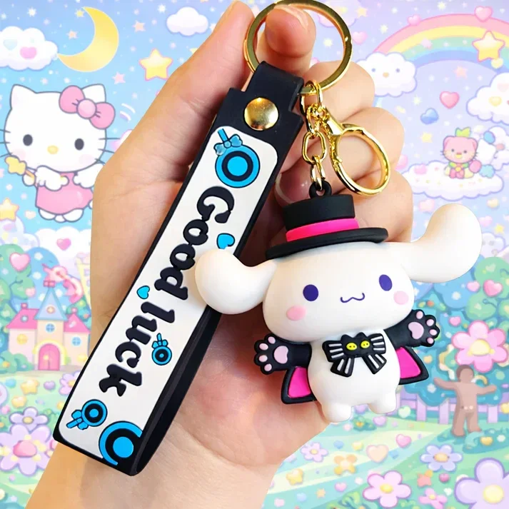 Porte-clé Cinnamoroll kawaii magicien avec dragonne “Good Luck”