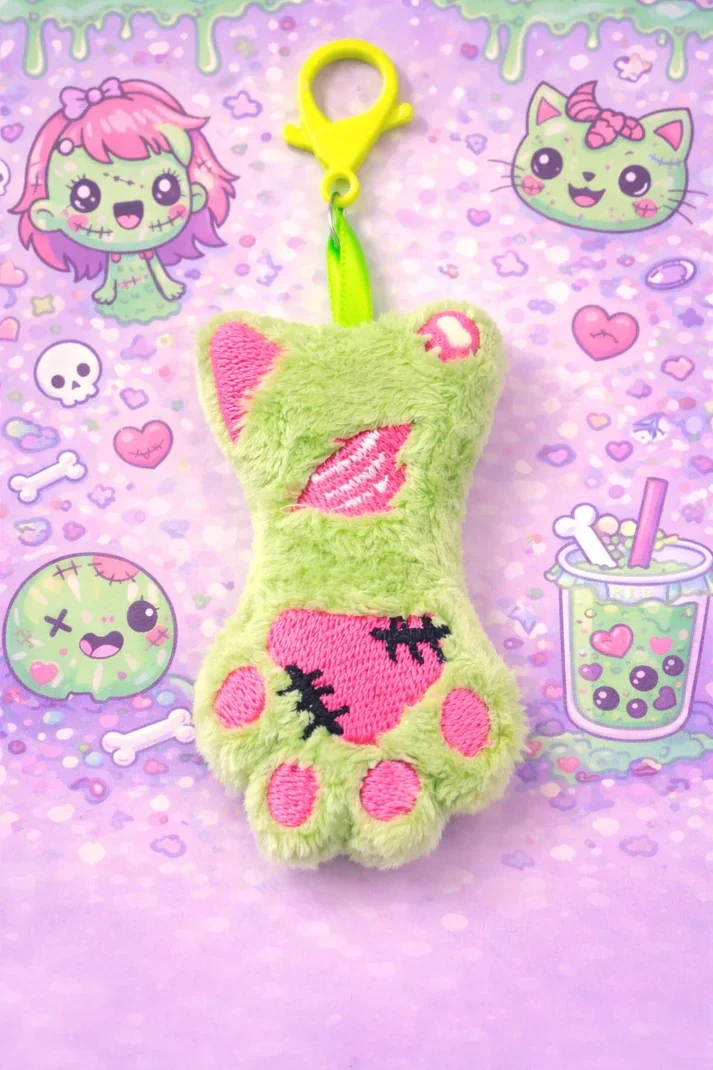 🐾🧟‍♂️✨ Porte-clé Patte Zombie Kawaii 💜💀
