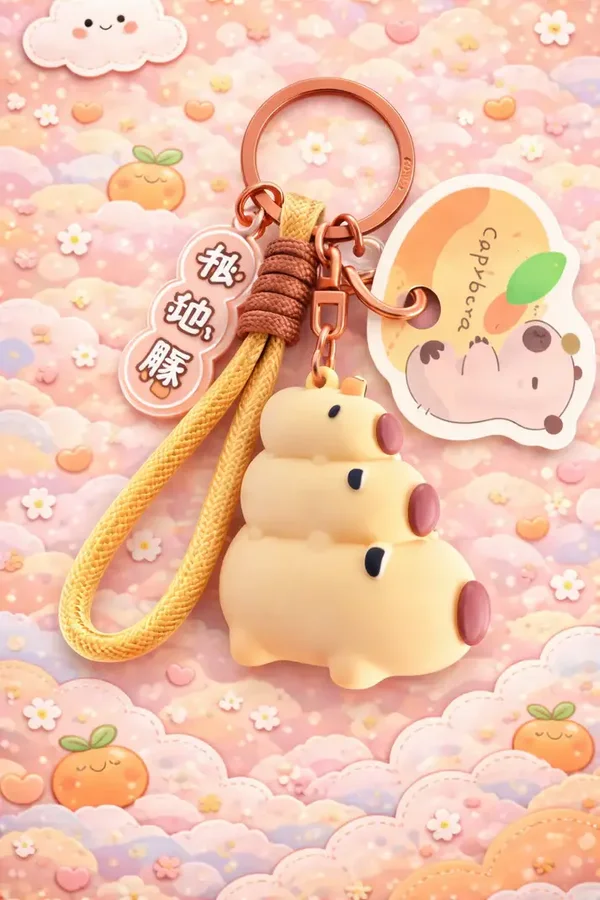 Porte-clé capybara empilé