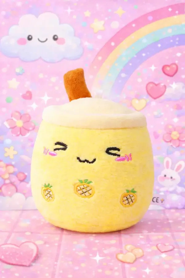 🍍🧋✨ Porte-clé Bubble Tea Ananas 💛🌈