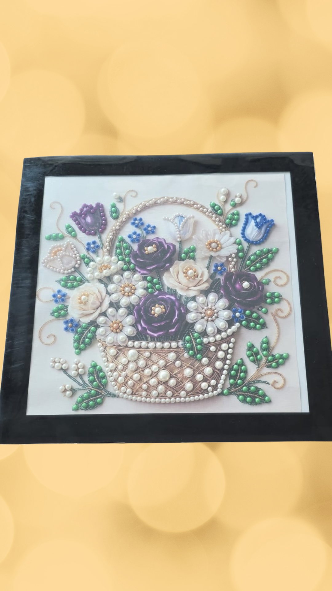Blütenzauber | Schmucksteinbild 30 × 30 cm