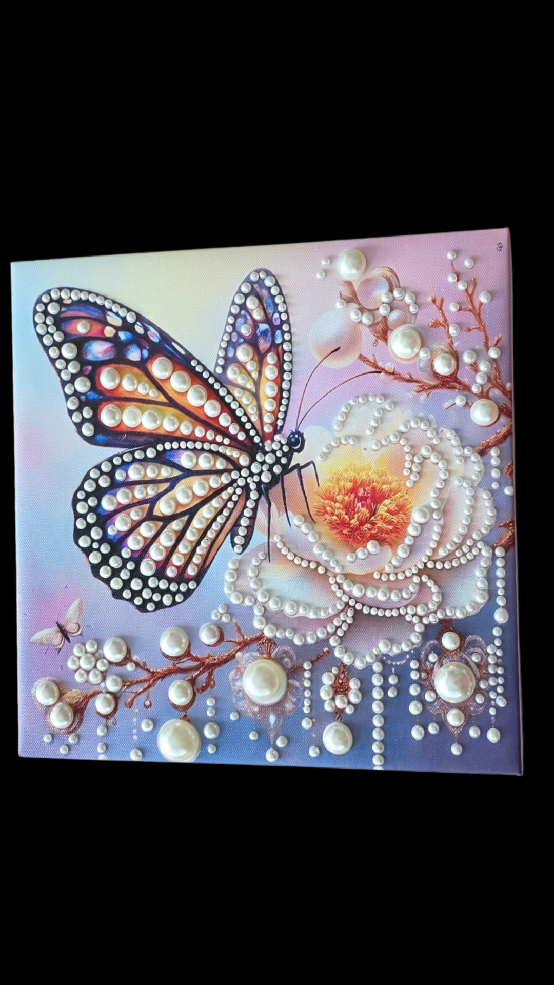Schmetterlingszauber | Schmucksteinbild 25 × 25 cm