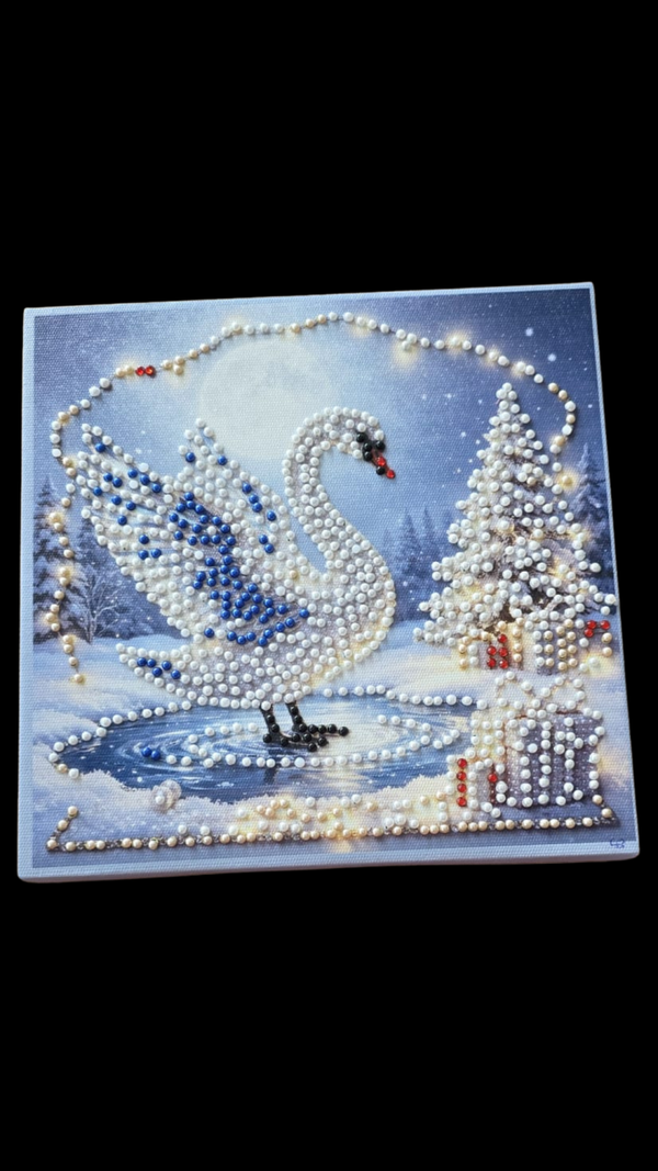 Wintermärchen | Schmucksteinbild 20 × 20 cm