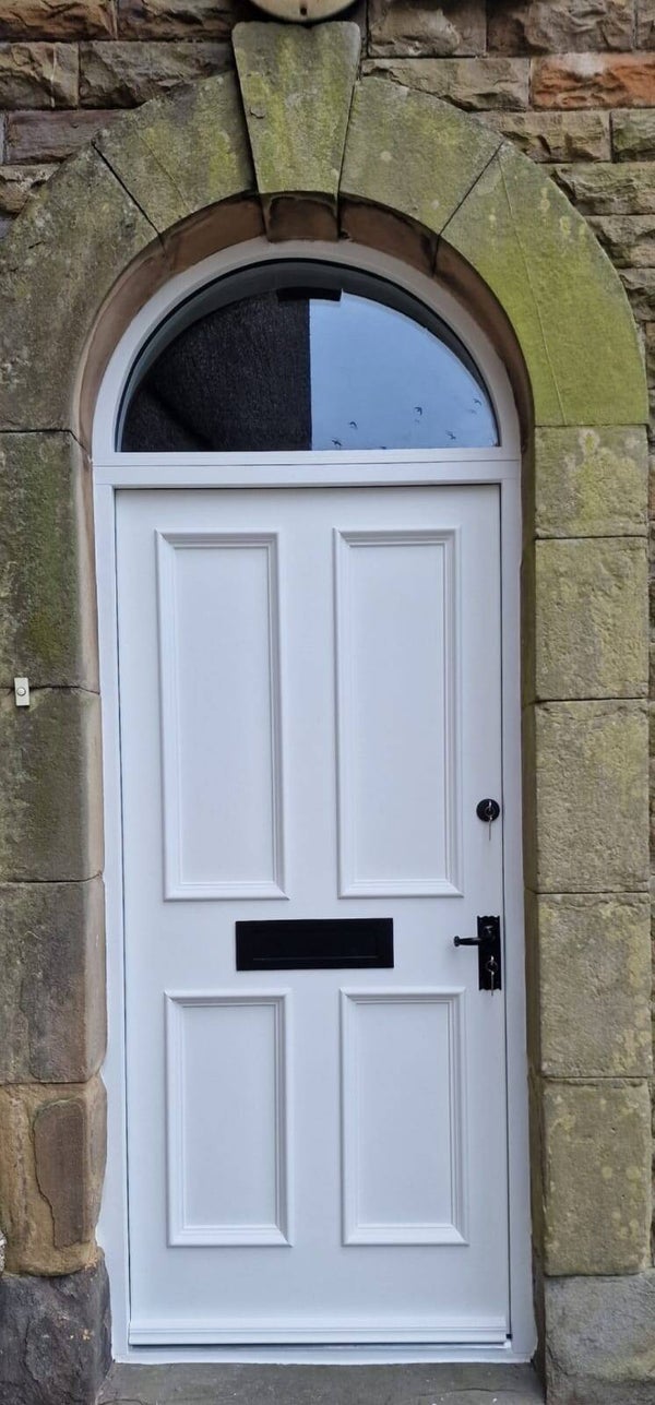 Sapele hardwood curved head 4 panel door and frame