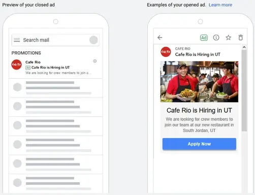 Google Ads Gmail oglasi