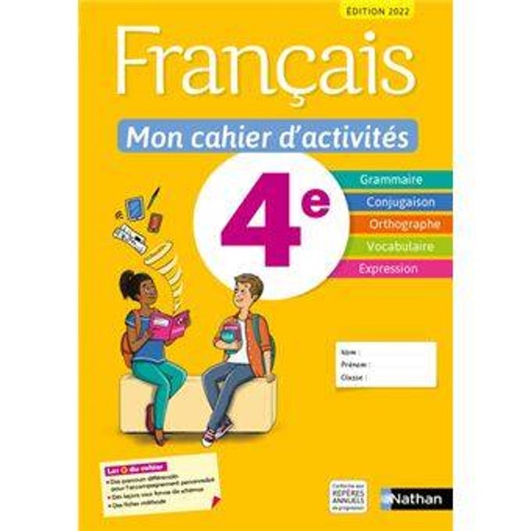 Français - Mon cahier d'activités 4e - Elève -2022