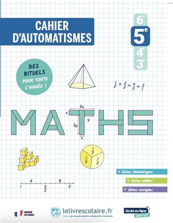 Mathématiques 5e 2026 - cahier d'automatismes