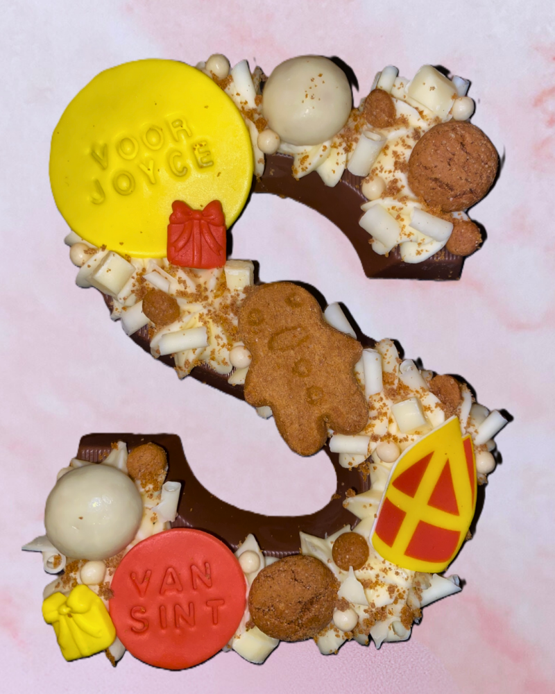 Chocoladeletter witte chocolade & speculaas