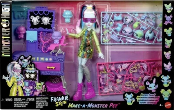 MONSTER HIGH MUÑECA SET DE JUEGO CREA TU MASCOTA MONSTRUOSA
