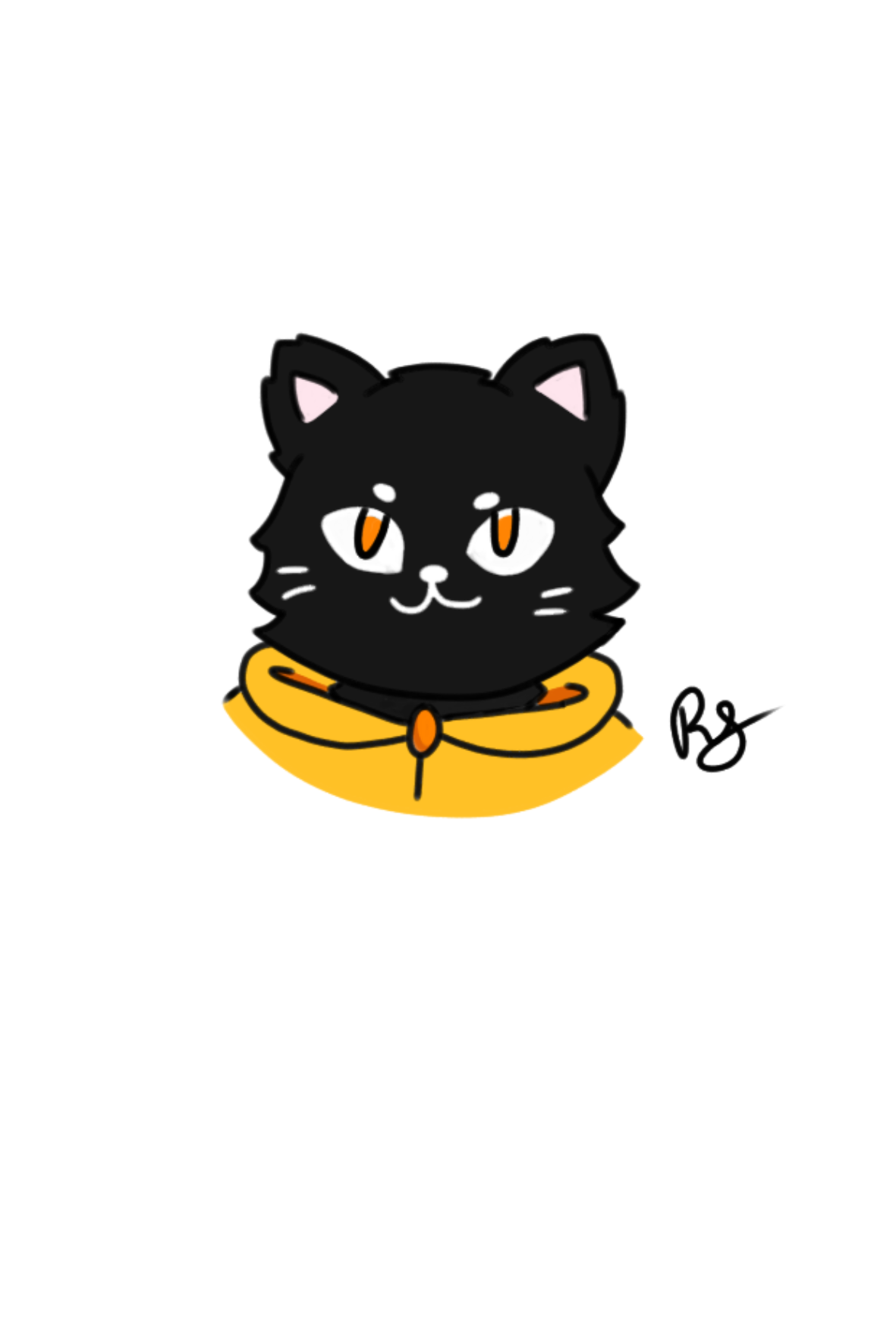 A cartoon portrait of Jasper smiling