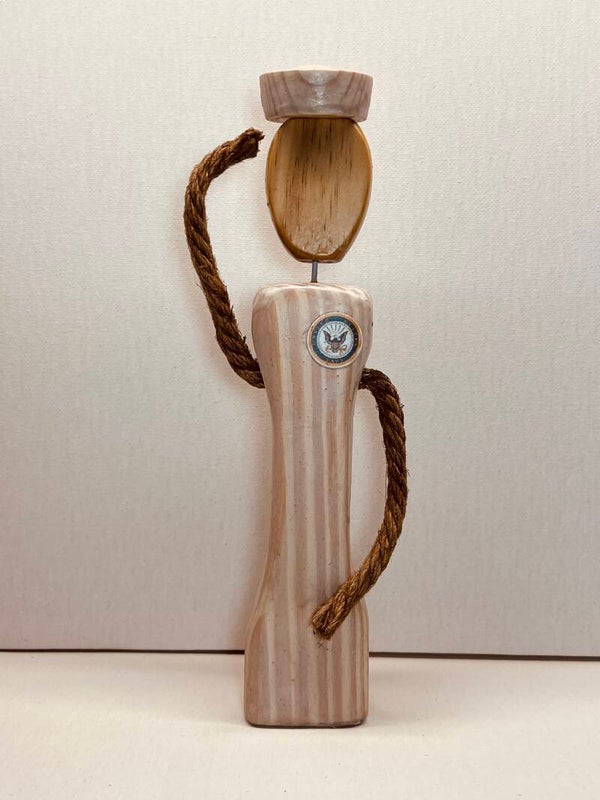 Navy Sailor female hand made wood figurine