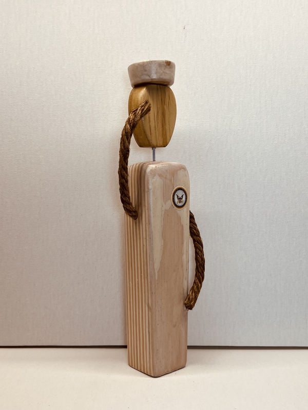 Navy sailor hand made wood figurine
