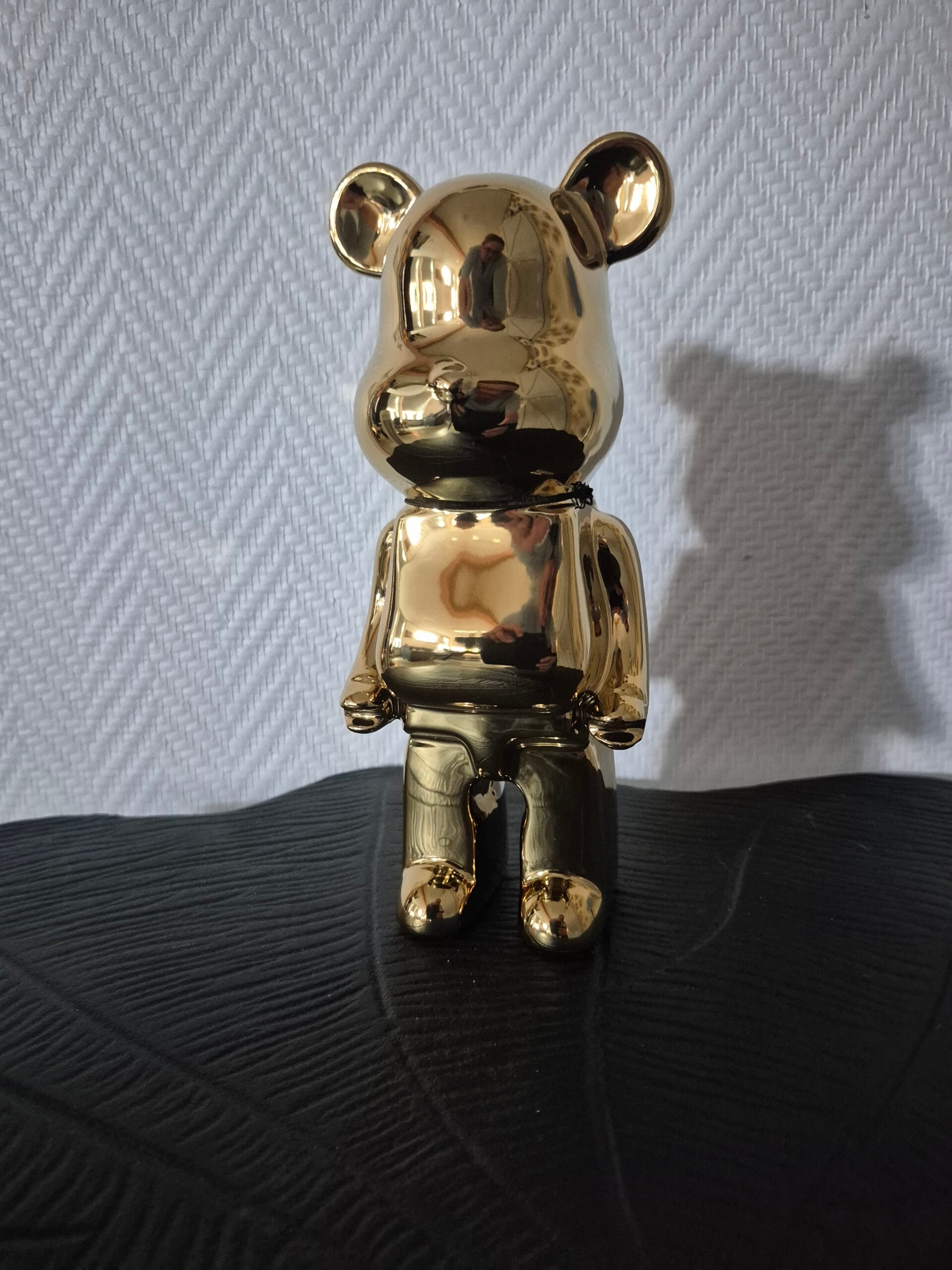 Keramieken beer goud ,22 cm