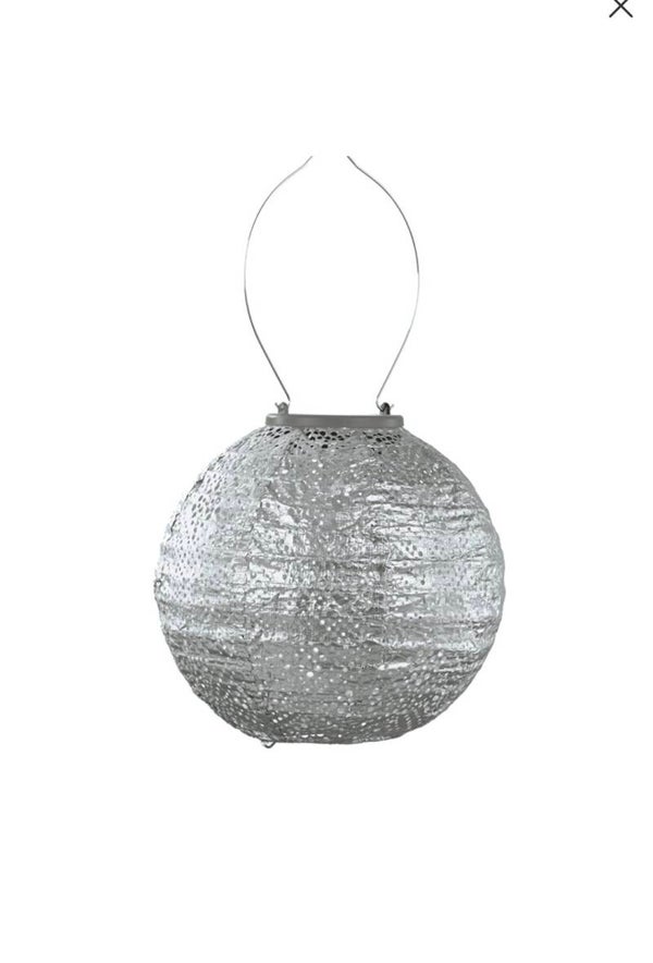 Lumiz Solar Lampion Topaze Rond - 20 cm - Zilver