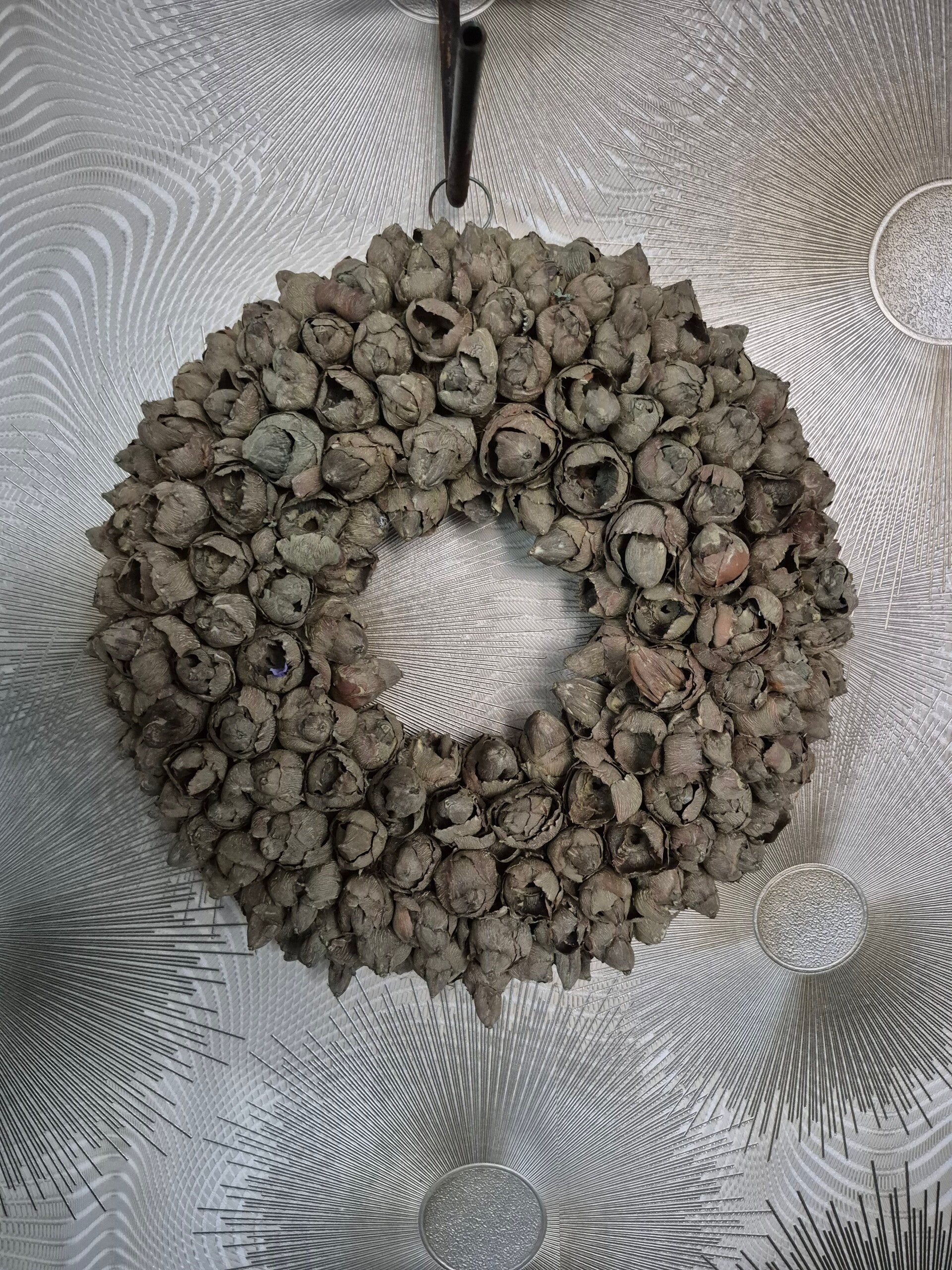 Krans Coco Fruit | Grey wash | 40cm