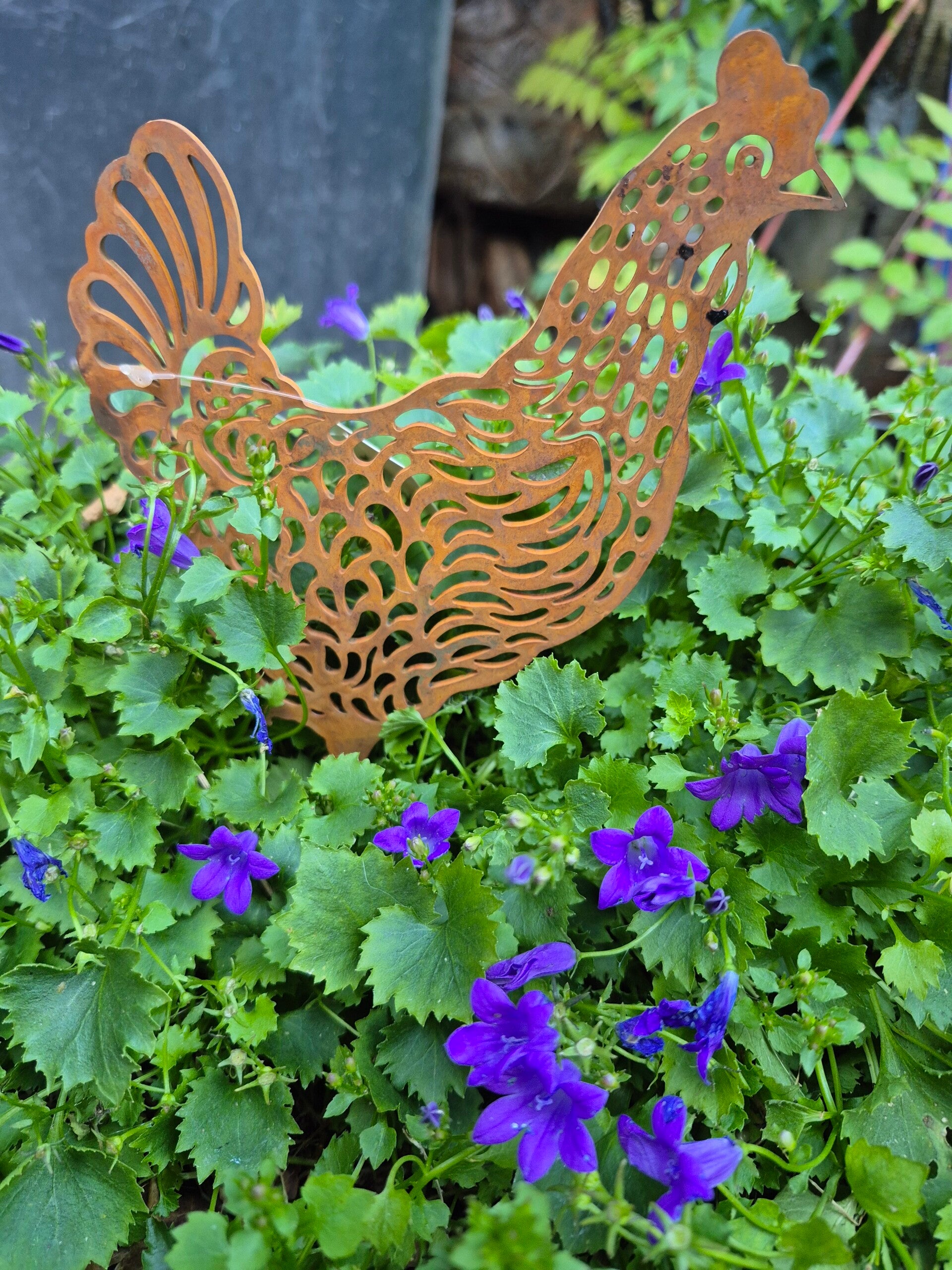 Roestige haan tuinsteker