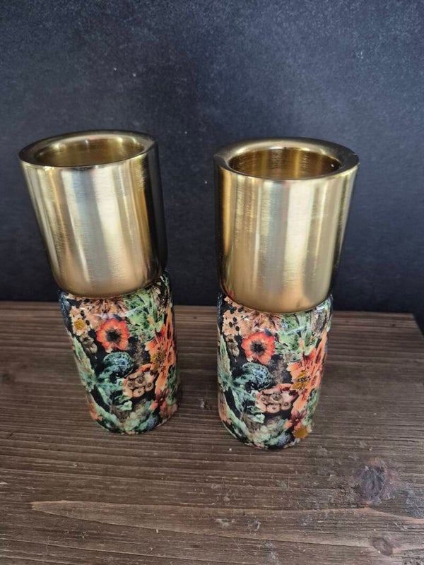 Set Waxinehouders "blue berry"