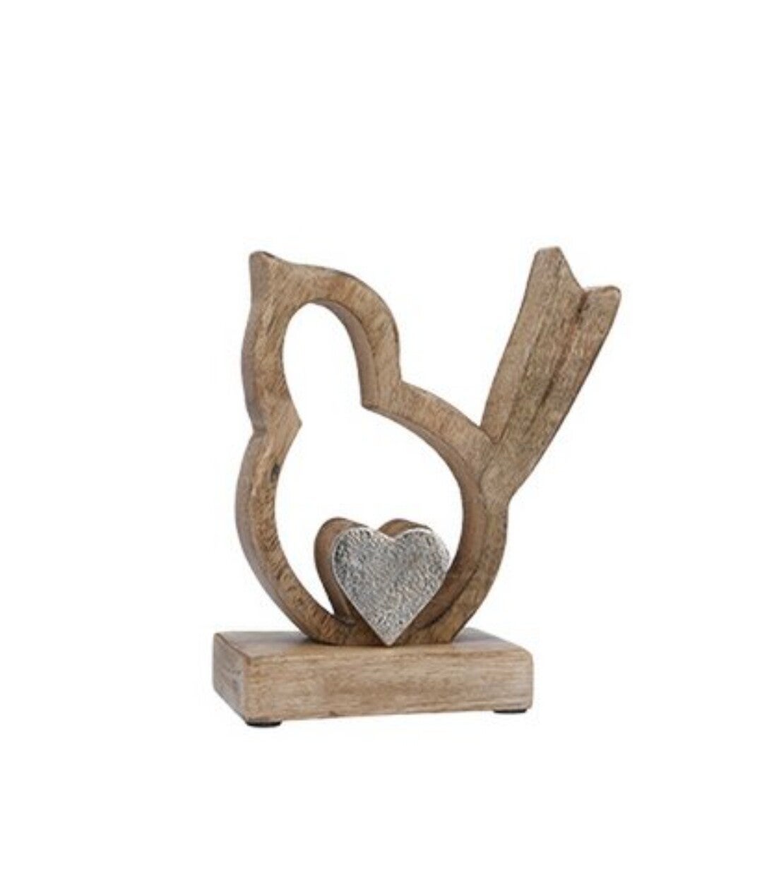 Houten vogel op voet