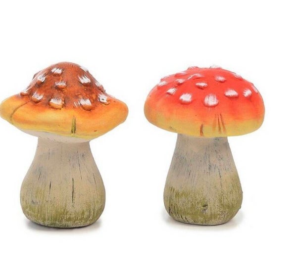 Set van 2 keramische paddestoelen
